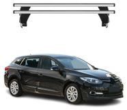 Menabo Omac Barres De Toit Transversales En Aluminium Pour Renault Megane Iii Sportour 2009-2016 – Antivol – Rainure En T – Testées City Crash – Charge Max 50 Kg Argent