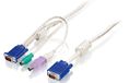 LevelOne 5m KVM Kabel - VGA, PS/2, USB - Wit