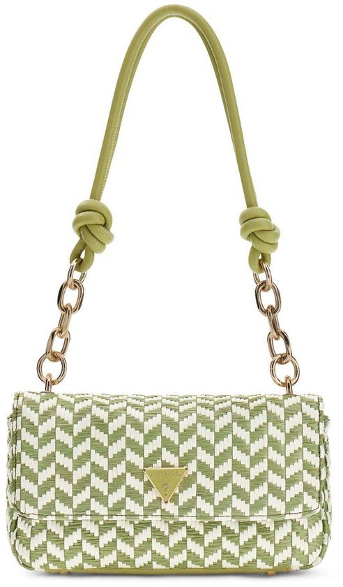 GUESS Tessi Flap Shoulder Bag Olive Multi