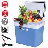 Bakaji Elektrische koelkast, 24 l, 12/220 V, huis, auto, camper, boot, draagbaar, warm- en koude functie, afmetingen: 41 x 30 x 45 cm