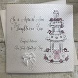 Witte White Cotton Cards BD29 To A Special Son and Daughter-in-law Congratulations on Your Wedding Day BD29