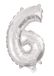 Procos Javoli Folieballon Cijfer 6 Zilver 95 cm