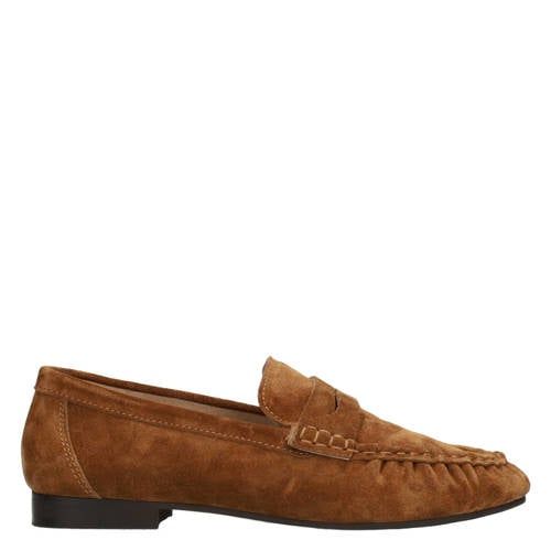 Poelman Sammy loafers met panterprint - cognac