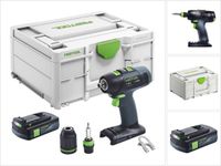 Festool T 18+3 Basic accuschroefboormachine 18 V 50 Nm borstelloos + 1x accu 3.0 Ah + systainer