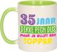 Bellatio Decorations Verjaardag cadeau mok 35 jaar - groen - dikke pech dus - 300 ml - keramiek