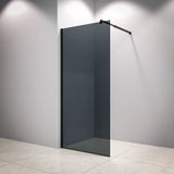 Mirlux Nova Inloopdouche – Luxe Douchewand van 8 mm Veiligheidsglas met Nano Coating – Gerookt Glas – Zwart Aluminium Frame – 90×200 cm
