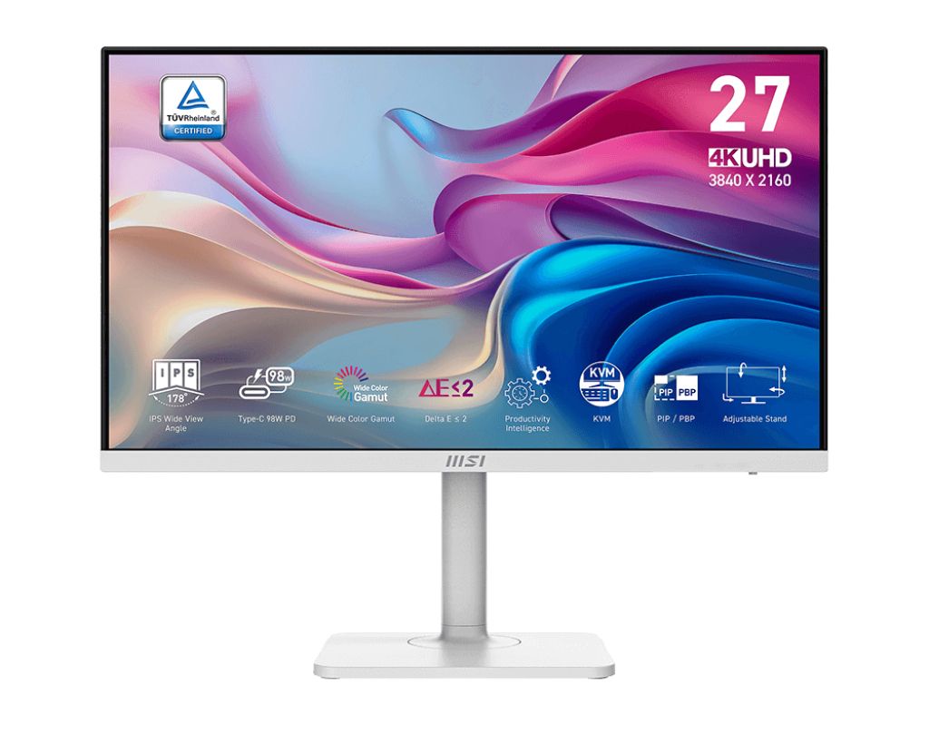 MSI Modern MD272UPHW computer monitor 68,6 cm (27\") 3840 x 2160 Pixels 4K Ultra HD Zwart