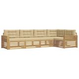 vidaXL Ensemble de canapés d'extérieur 5 pc Blanc et Beige Polyester