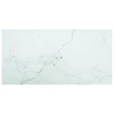 VidaXL Tafelblad 100x50 cm 6 mm gehard glas met marmeren design wit