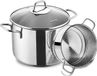 Korkmaz Perla Set de casseroles à spaghetti, 20 x 18 cm - Acier inoxydable 18/10 avec passoire intégrée