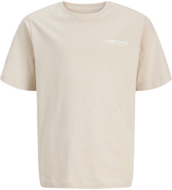 JJ REBEL JUNIOR JJ REBEL JREBZACK TEE SS CREW NECK NOOS JNR Jongens T-shirt Maat 176 Beige