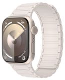 Wigento Apple Watch SE 2023 44mm: hoogwaardige siliconen band met magnetische sluiting, vervanging, beige kleur