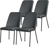 ML-Design Eetkamerstoelen set van 4 antraciet gestoffeerd met rugleuning