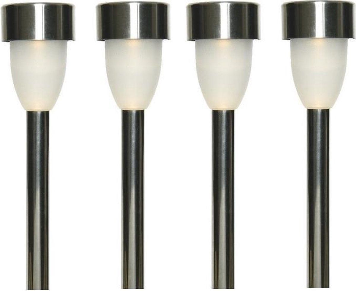 Lumineo Nova - Set van 15 Solar Tuinverlichting - RVS - 26 cm