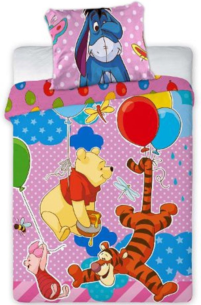DISNEY WINNIE THE POOH Winnie The Pooh Party - BABY dekbedovertrek, - 100 x 135 - Roze