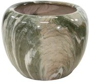 Mega Collections Bloempot marmerlook emperor d48h40 groen