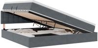 vidaXL Lit plateforme LED avec matelas Gris foncé 200 x 200 cm Velours