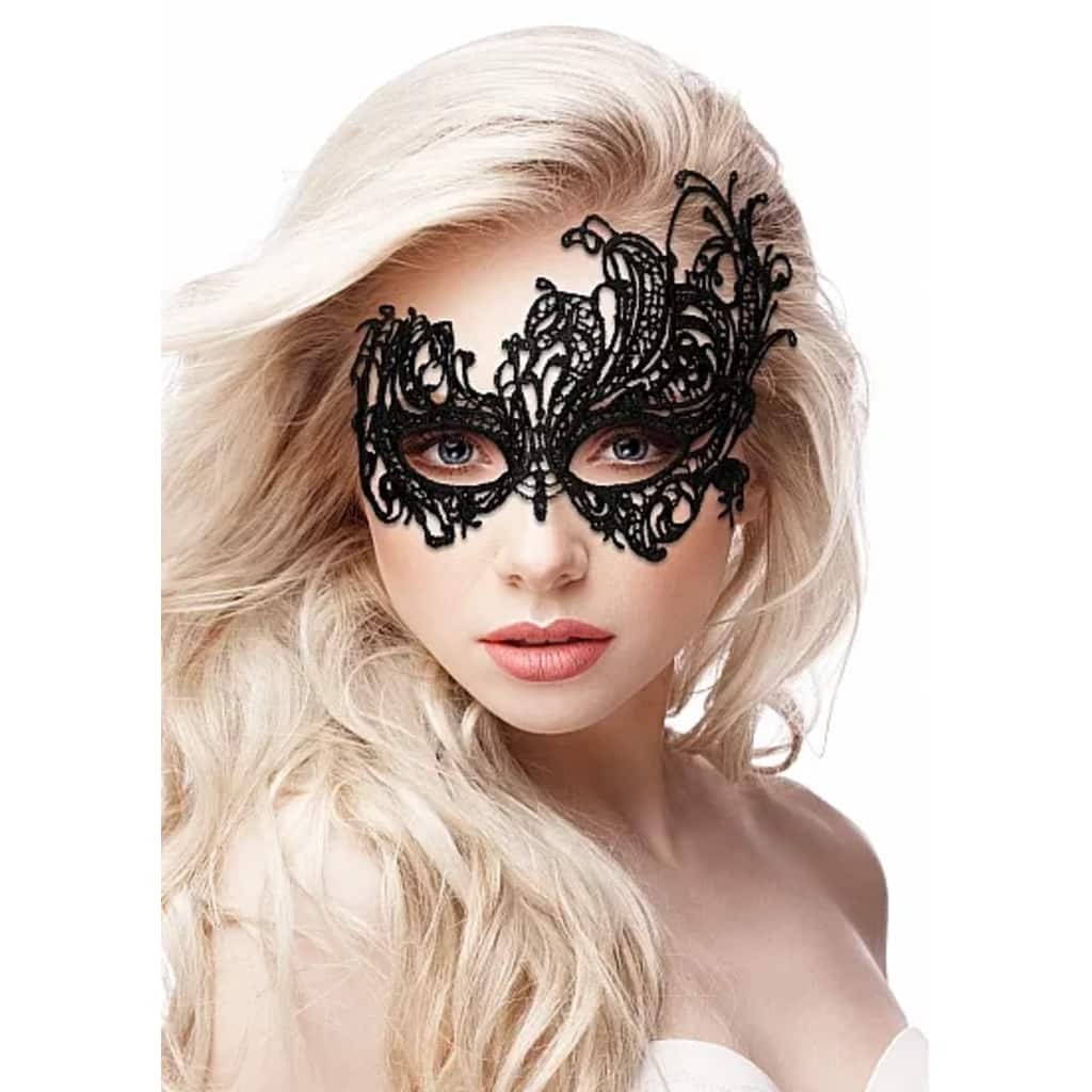 Shots - Ouch! Royal Black Lace Mask - Black