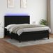 Maison Exclusive - Sommier tapissier avec matelas et éclairage LED, noir, 180x200 cm, textile