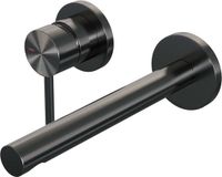 Brauer Gunmetal Edition mit Einbau-Waschtischarmatur, geradem Auslauf und Rosetten, Modell A2, gunmetal gebürstet PVD