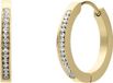 Lucardi Dames Plated oorbellen met kristal 15mm - Oorbellen - Cadeau - Staal - Goudkleurig
