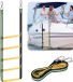 Échelle de corde sans marque - 5 marches - Qualité lourde, 200 kg - Échelle de corde pliable pour marchepieds - Échelle d'escalade en corde - Pour bateaux gonflables, bateaux pontons, kayaks, jet-skis, voiliers, canoës - Vert fluorescent