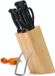 KitchenCraft Messenset met Messenblok, 6-Delig, Hout
