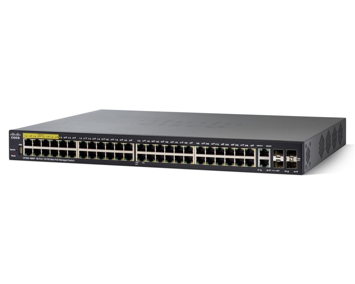 Cisco Small Business SF350-48MP - Switch - 48 poorten - Zwart