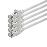 1aTTack CAT5 UTP netwerkpatchkabel met 2x RJ45-connectoren, set van 5, wit, 10 m