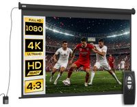 HOMCOM Projectiescherm Kunststof, Metaal 203L x 152H cm Zwart