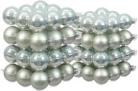 Boules de Noël en verre - 72x vert menthe gris huître - 4 et 6 cm mat - brillant - décoration de sapin de Noël