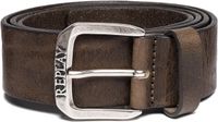 REPLAY Leren Riem Vintage Leather Belt W105 Faded Grey Mud Bruine