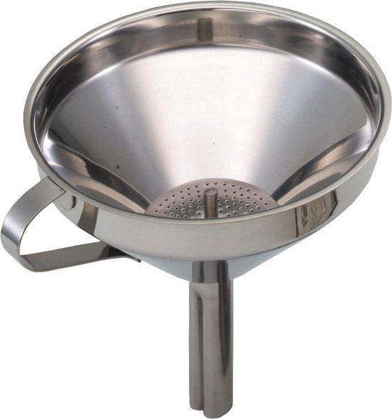 KitchenCraft Trechter met filter Rvs - 13 cm