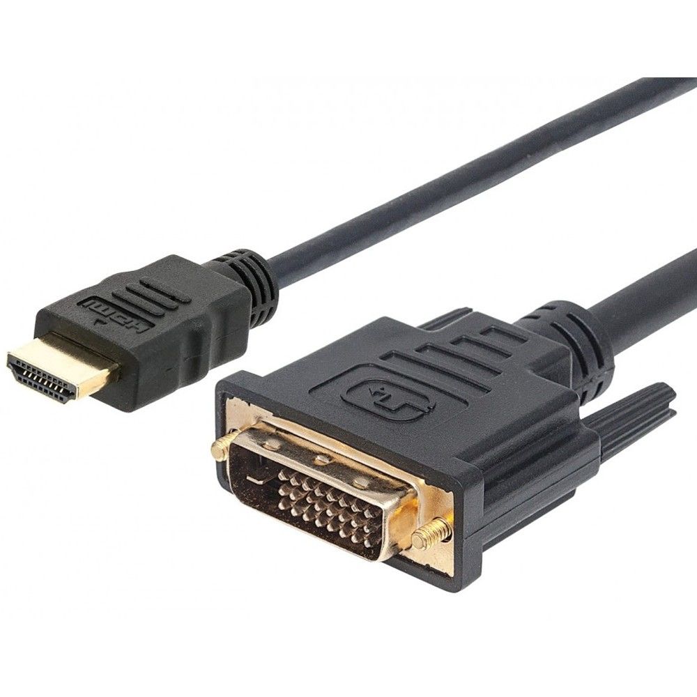 Techly 1.0m HDMI - DVI-D M/M Zwart