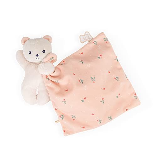 Kaloo Carré Douceur Beer Knuffeldoekje Liefdesbladeren Roze 18x18cm - K972005