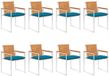 vidaXL Tuinstoelen 8 st met kussens massief acaciahout