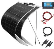Set de panneaux solaires 200W, composée de 2 panneaux solaires flexibles de 100W chacun, 18V, contrôleur 20A