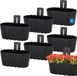 KOTARBAU® Balkonbak - Bloembak voor Balkon - Balkon Plantenbak 28x14x13 cm 6 stuks - Balkonbak met Houder - Kunststof Plantenbak - Anthrazit