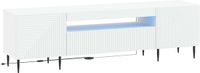 vidaXL - LED - tv-meubel - HAARLEM - 153 x 35 x 43 cm - Wit - Bewerkt hout