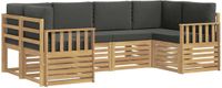 vidaXL - Hoek loungeset - 6 zitplekken - Polyester - Wit en Antraciet