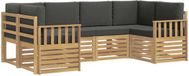 vidaXL - Hoek loungeset - 6 zitplekken - Polyester - Wit en Antraciet