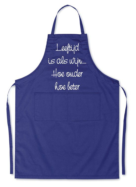 Mijcadeautje Schort - Hoe ouder hoe beter - blauw