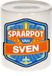 Bellatio Decorations Kinder spaarpot met naam - Sven - keramiek - met dop - wit