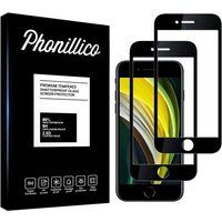 Phonillico® Gehard glas voor iPhone SE 2020 / iPhone SE 2022 [Pack 2] Volledig transparante film Zwarte rand glazen schermbeschermer