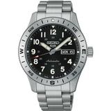 Seiko HDB006K1 Montre automatique, cadran noir, boîtier et bracelet en acier, avec jour et date