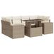 vidaXL Loungeset met kussens, polyrattan, beige