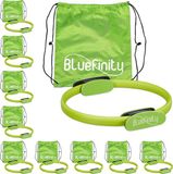 Relaxdays 10x Anneau de Pilates Vert - Anneau de Fitness - Anneau de Résistance - Anneau de Yoga - 37cm