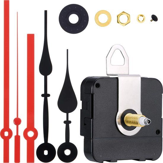 GWS HR1688-20 High Torque Quartz Uurwerk - Rood - 5.6 cm - Wandklok - Modern