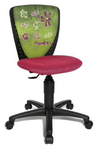 Topstar Nic 70570JD4 bloemen kinderbureaustoel - Zwart/Roze