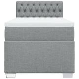 VidaXL Boxspringbed met matras, stof, lichtgrijs, 90x200 cm